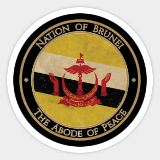 Vintage Nation of Brunei the Abode of Peace Asia Asian Flag Sticker